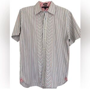 Tommy Hilfiger men's striped short sleeve shirt size L